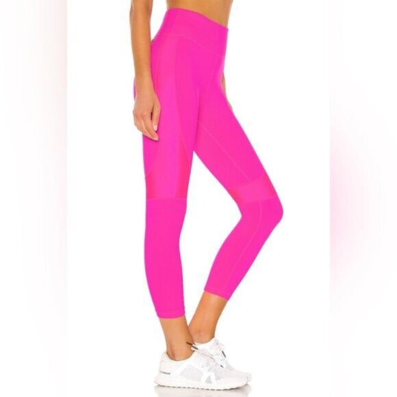 ALALA Crop Vamp Tight Leggings Hot Pink High Rise 7/8 Length Size Small - Picture 7 of 14